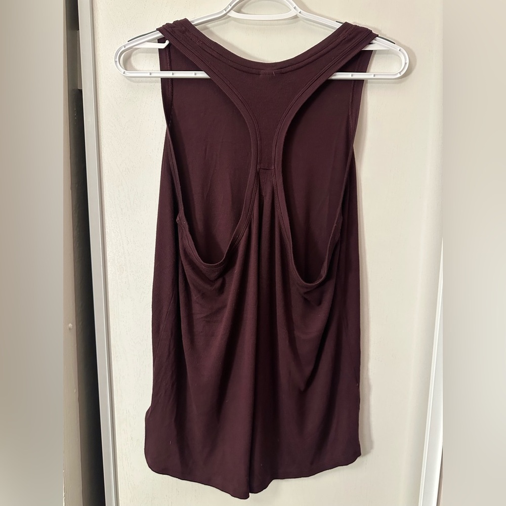 Athleta Burgundy Racerback Tank Top